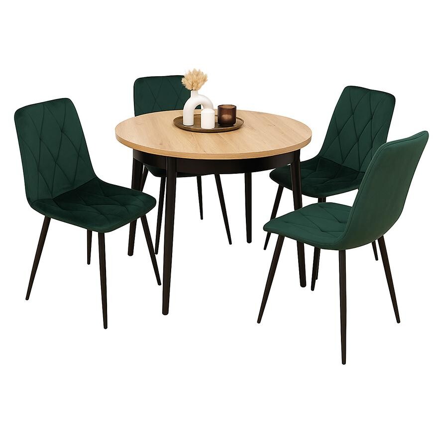 Jídelní set 1+4 Melania artisan/černá