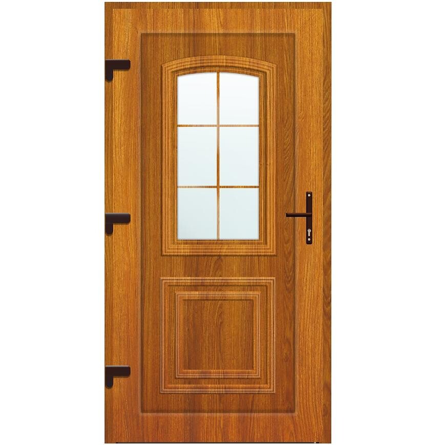 Vchodové dveře Rijeka D34 88x198x7 80L zlatý dub