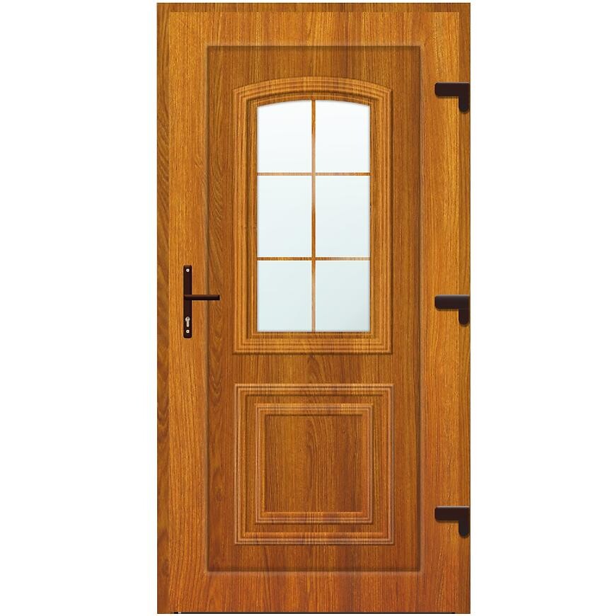 Vchodové dveře Rijeka D34 88x198x7 80P zlatý dub