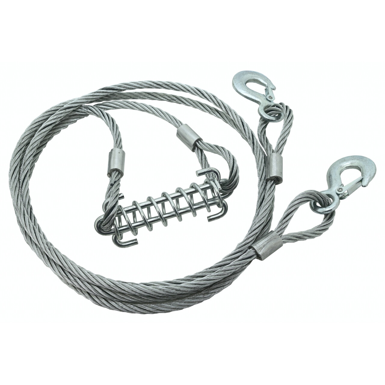 Lano vyprošťovací 7000kg s karabinami odpružené - stříbrné