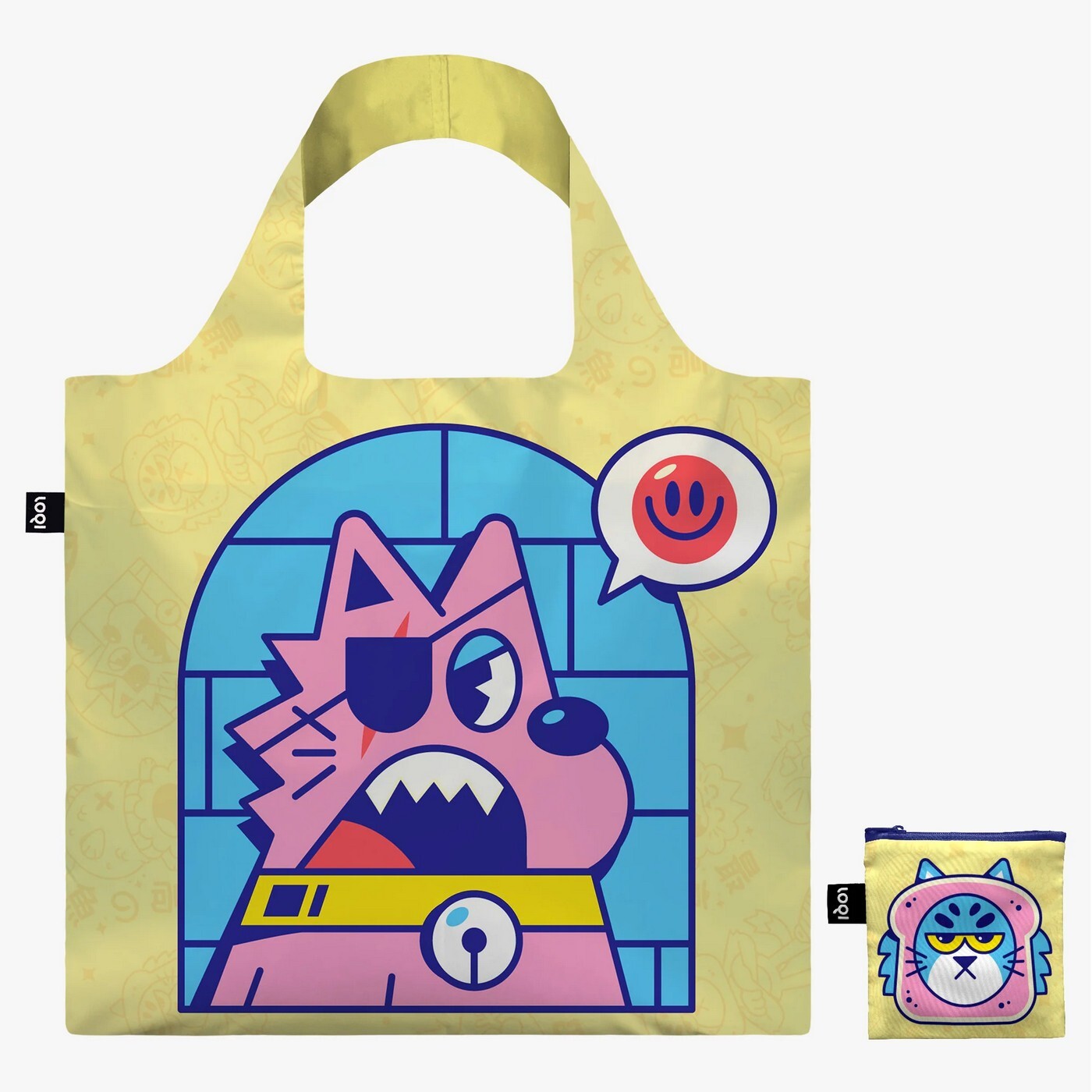 Skládací nákupní taška LOQI ENISAURUS Mad Cats