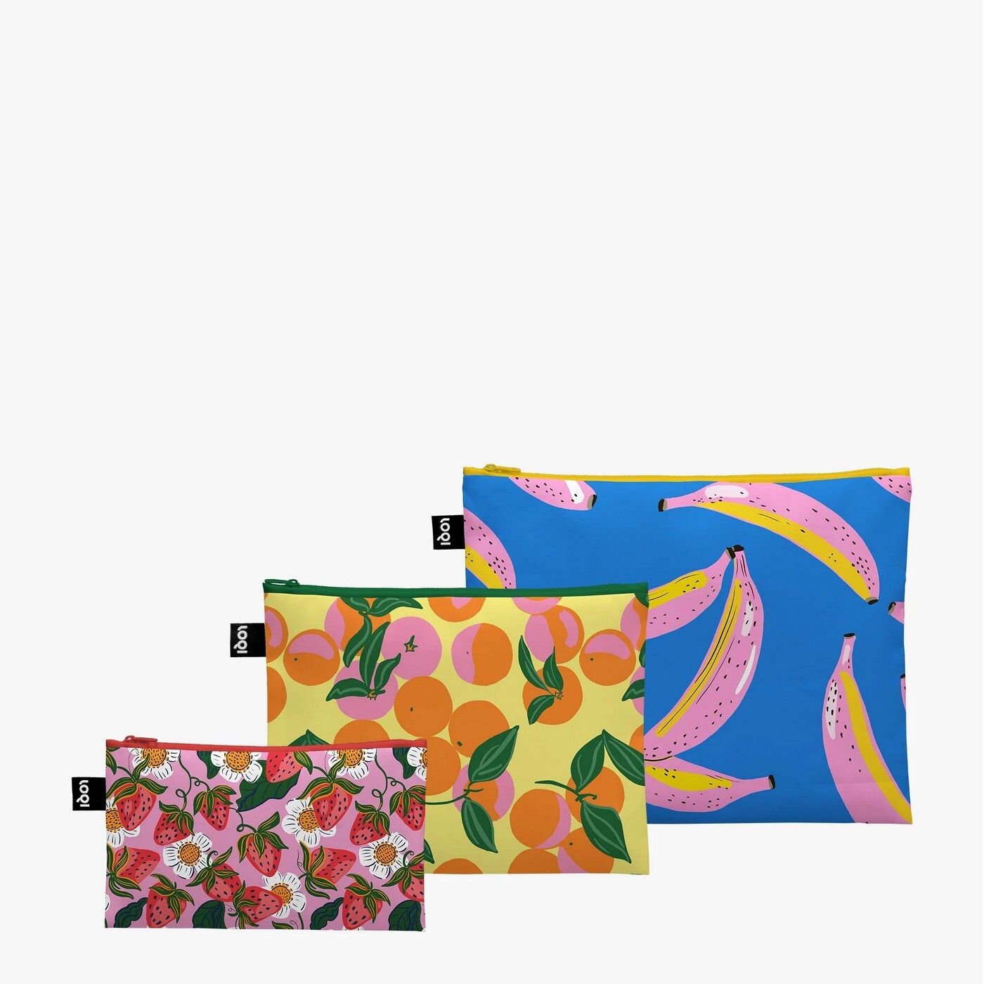 Taštičky na zip 3 ks LOQI TARA REED Fruit Party