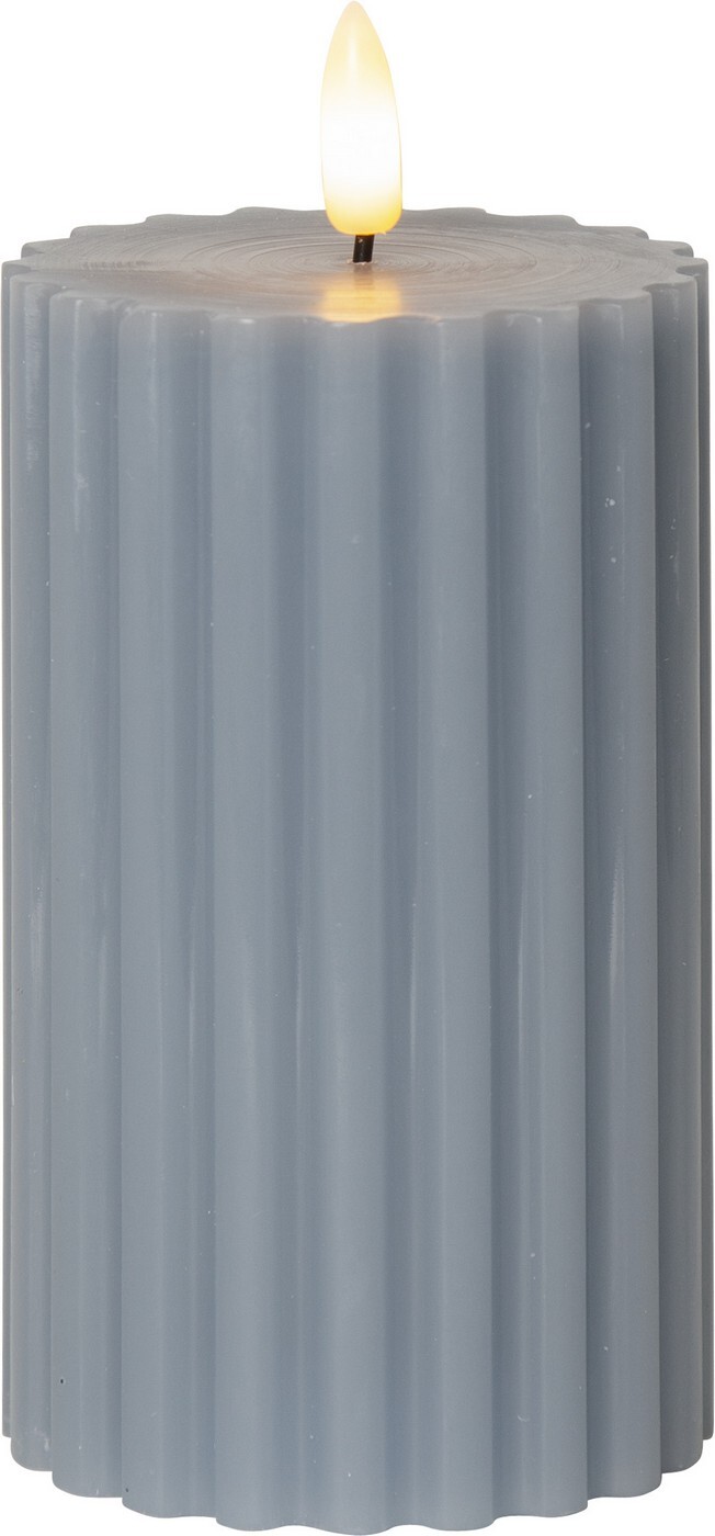 Vosková LED svíčka výška 15 cm Star Trading Flamme Stripe - modrá