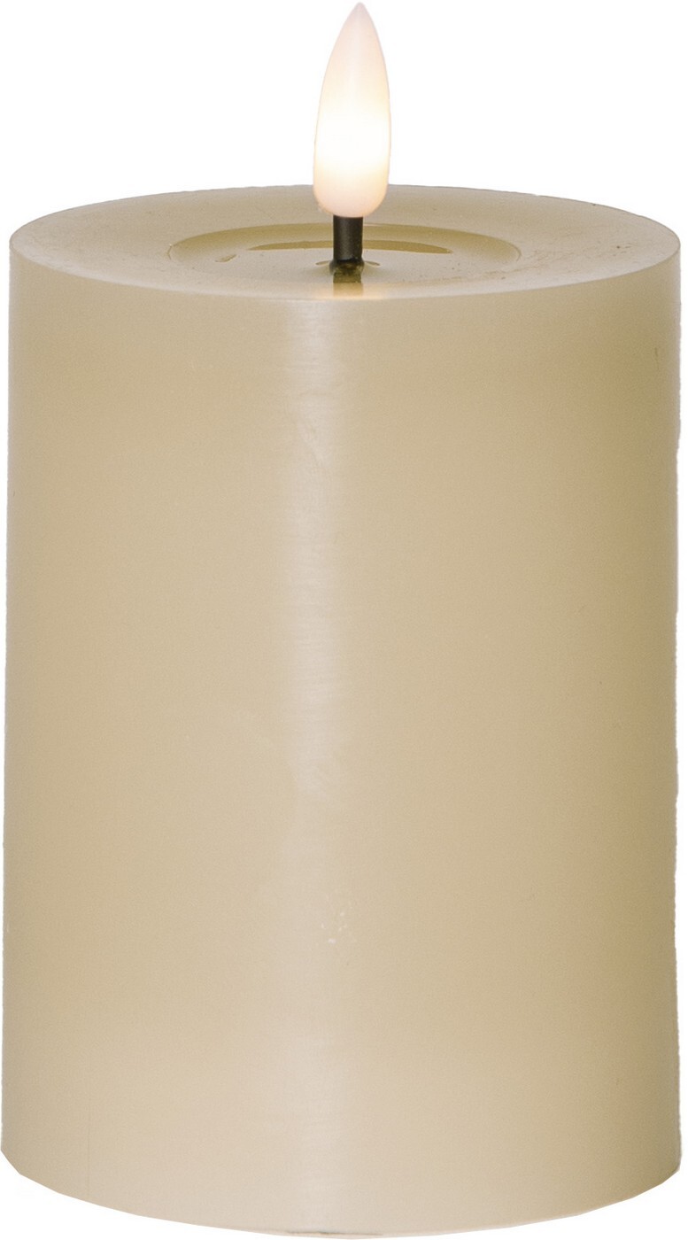 Vosková LED svíčka s časovačem výška 12,5 cm Star Trading Flamme Flow - béžová