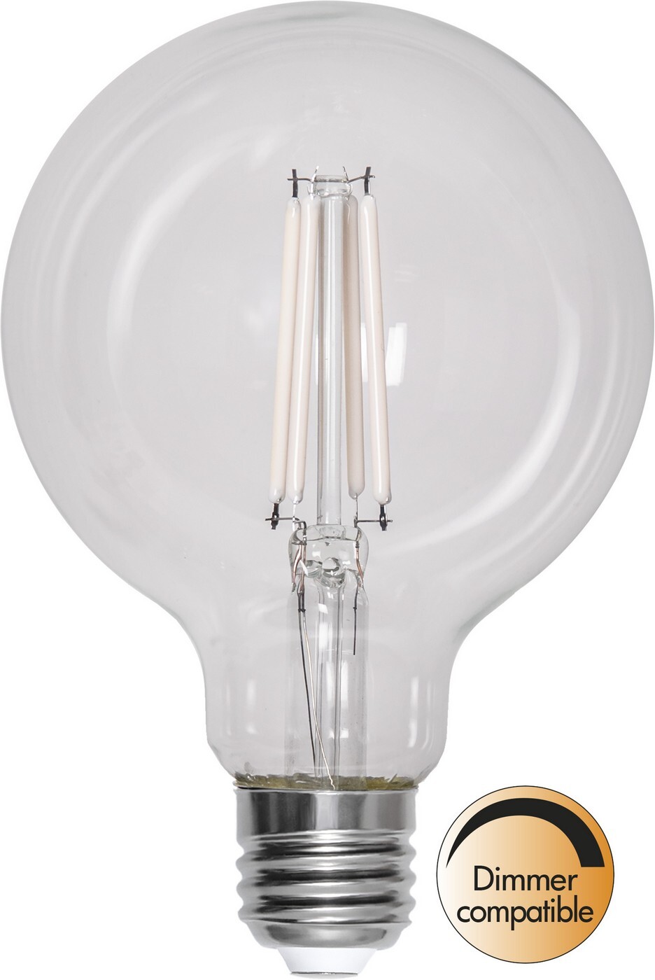 Stmívatelná LED žárovka E27 G95 2700K Star Trading Clear White Filament - čirá