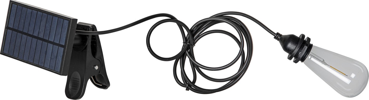 Solární LED světlo se soumrakovým senzorem E27 Star Trading Solar Cord Set - černá