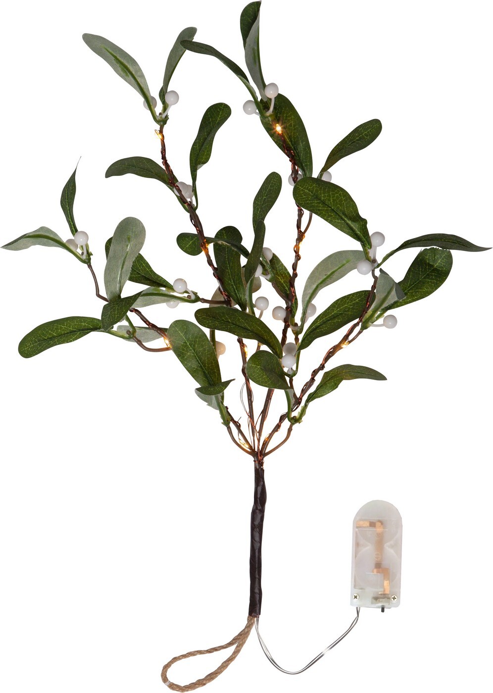 Dekorativní LED větvička jmelí výska 35 cm Star Trading Mistel - zelená