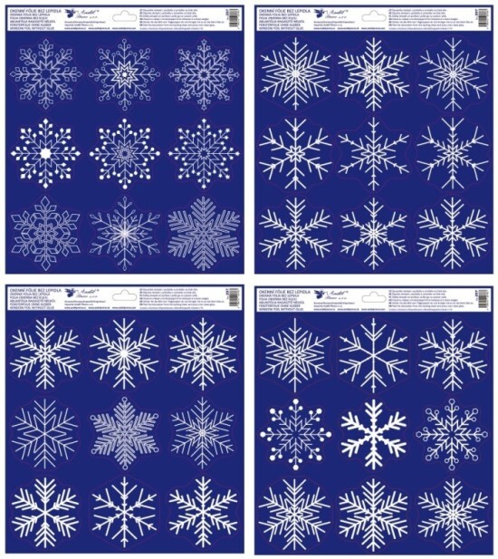 Anděl Vánoční okenní fólie - Vločky - 30 x 33,5 cm - 297