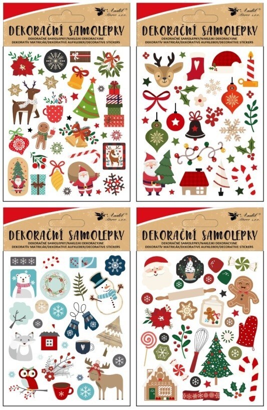 Anděl Vánoční samolepky - 8 x 14,5 cm - 10724