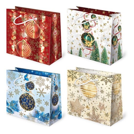 PAW Vánoční dárková taška - 16 x 16 cm - T6-S40