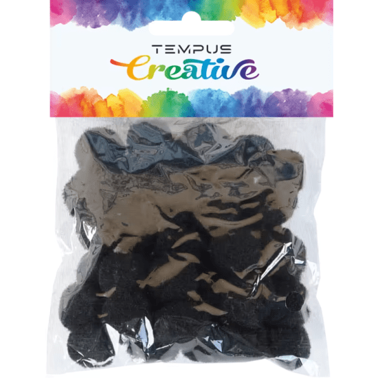 TEMPUS Bambulky 20 mm - černé - 50 ks