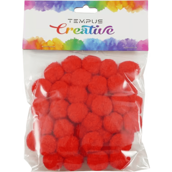 TEMPUS Bambulky 20 mm - červené - 50 ks