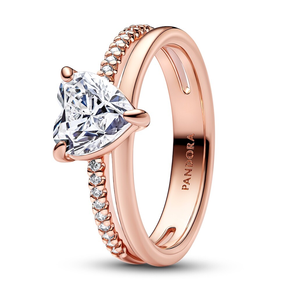 Pandora Překrásný pozlacený prsten se zirkony Timeless Rose 183100C01 54 mm