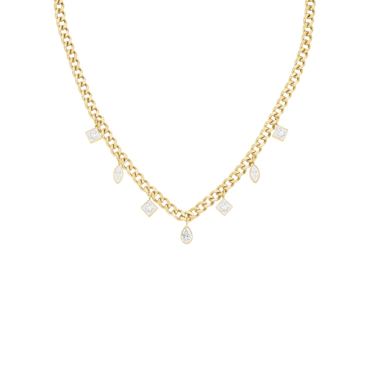 Rosefield Pozlacený ocelový náhrdelník s přívesky JNMCG-J1178