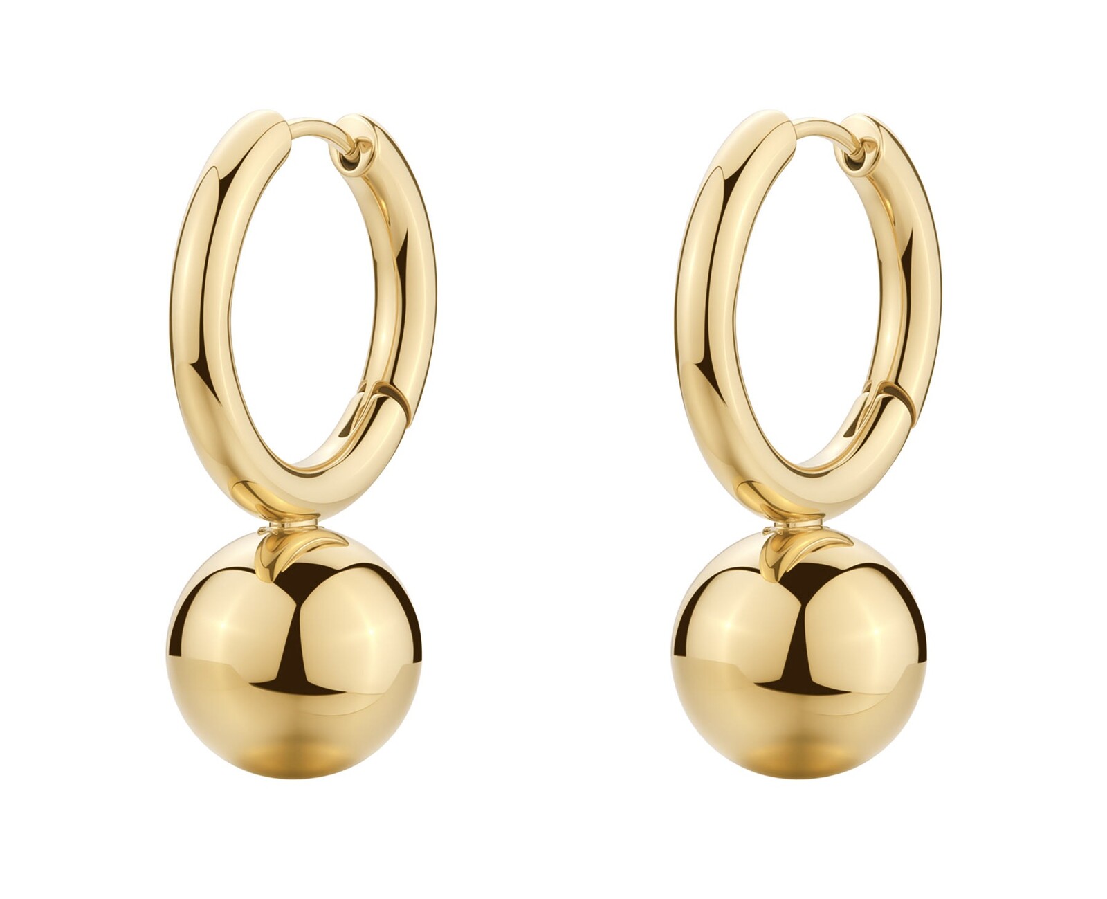 Brosway Moderní kruhové náušnice z pozlacené oceli Perfect BPC65