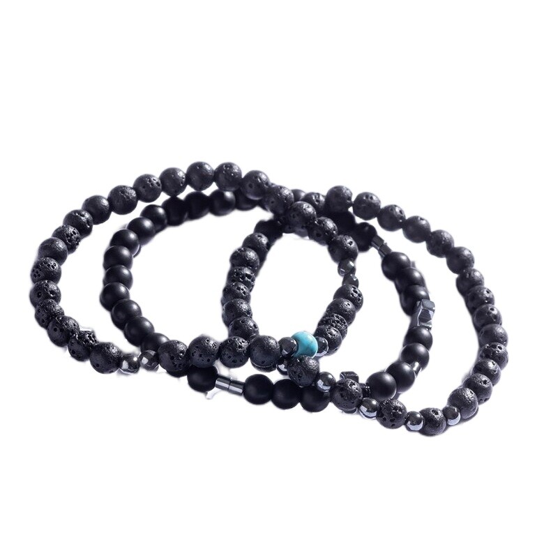 Marc Malone Sada tří korálkových náramků s minerálními kameny MCGB5089