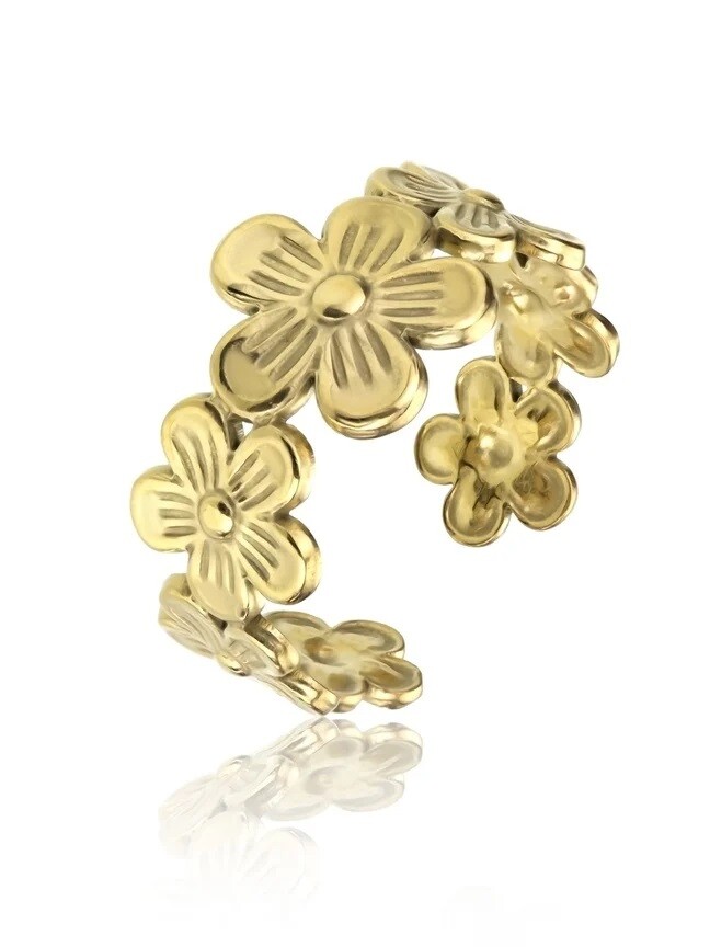 Emily Westwood Něžný pozlacený prsten Daisy EWR23026G