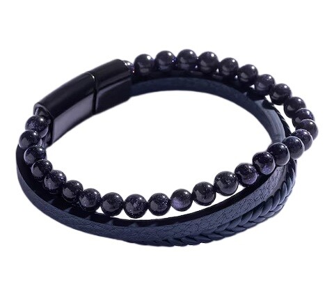 Marc Malone Nadčasový trojitý náramek pro muže MCGB5036