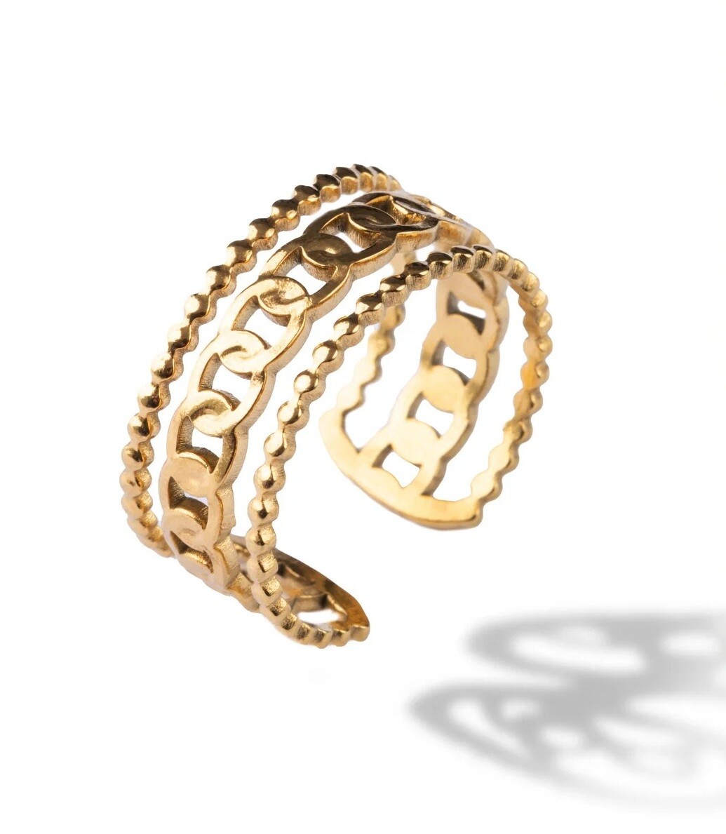 Marc Malone Stylový pozlacený prsten Astra MCR250275G