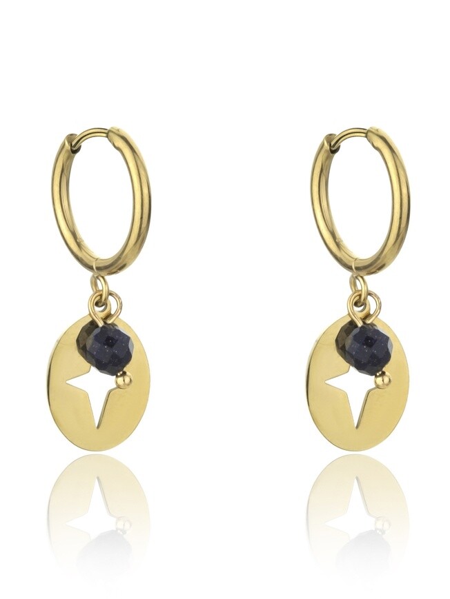 Emily Westwood Stylové visací náušnice z pozlacené oceli EWE23044G