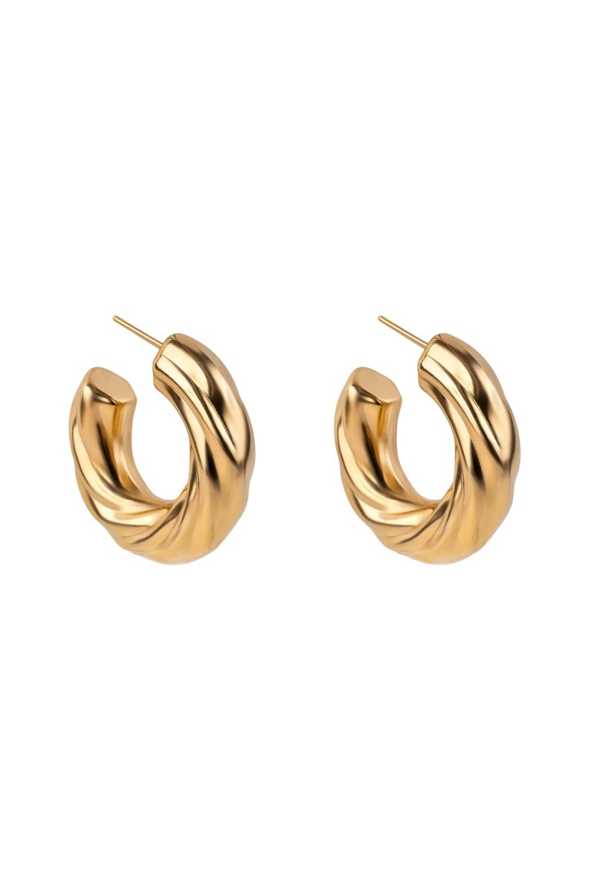 Marc Malone Moderní pozlacené kruhy Celeste Gold Earrings MCE250192G