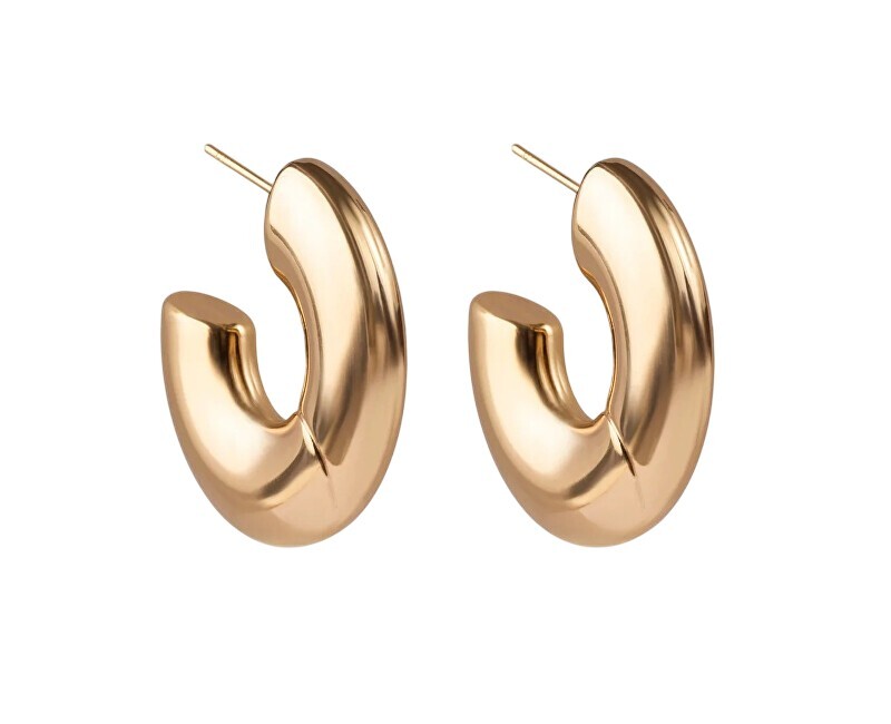 Marc Malone Výrazné pozlacené kruhy Drift MCE250344G