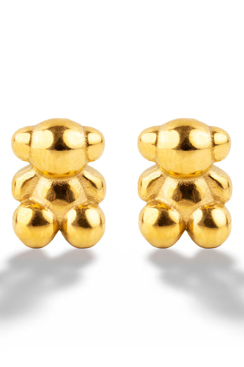 Emily Westwood Roztomilé pozlacené náušnice Medvídek Celeste EWE250172G