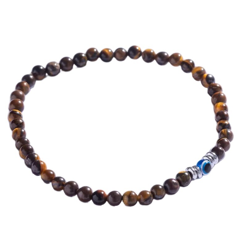 Marc Malone Korálkový náramek s tygřím okem pro muže MCGB5093