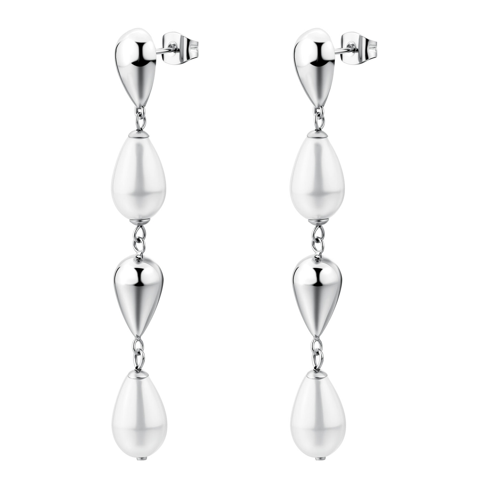 Brosway Moderní dlouhé náušnice s umělými perlami Perfect BPC76