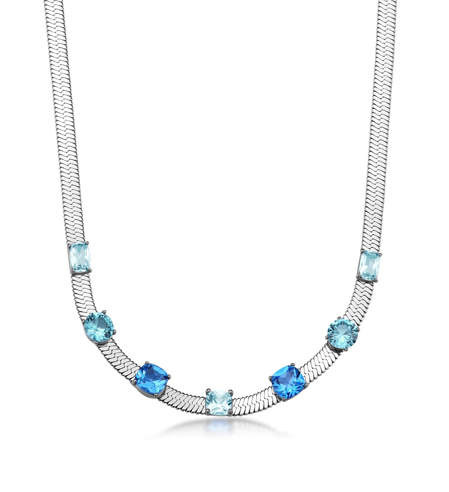 Brosway Elegantní náhrdelník Hádek s modrými zirkony Dreaming BIG05