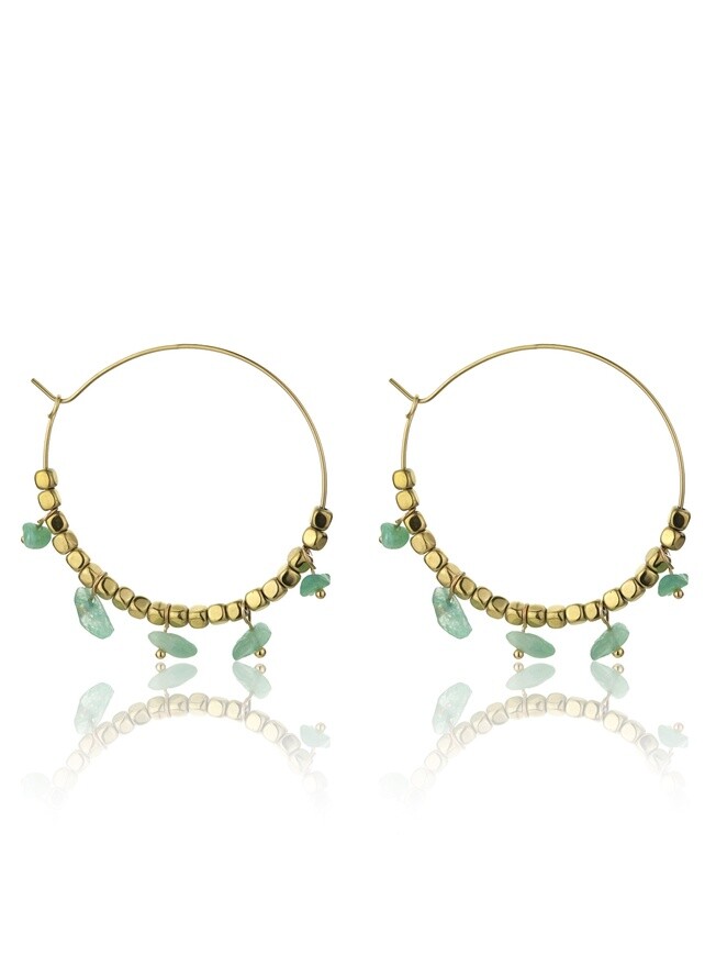 Emily Westwood Pozlacené náušnice kruhy s achátem Eden EWE23041G