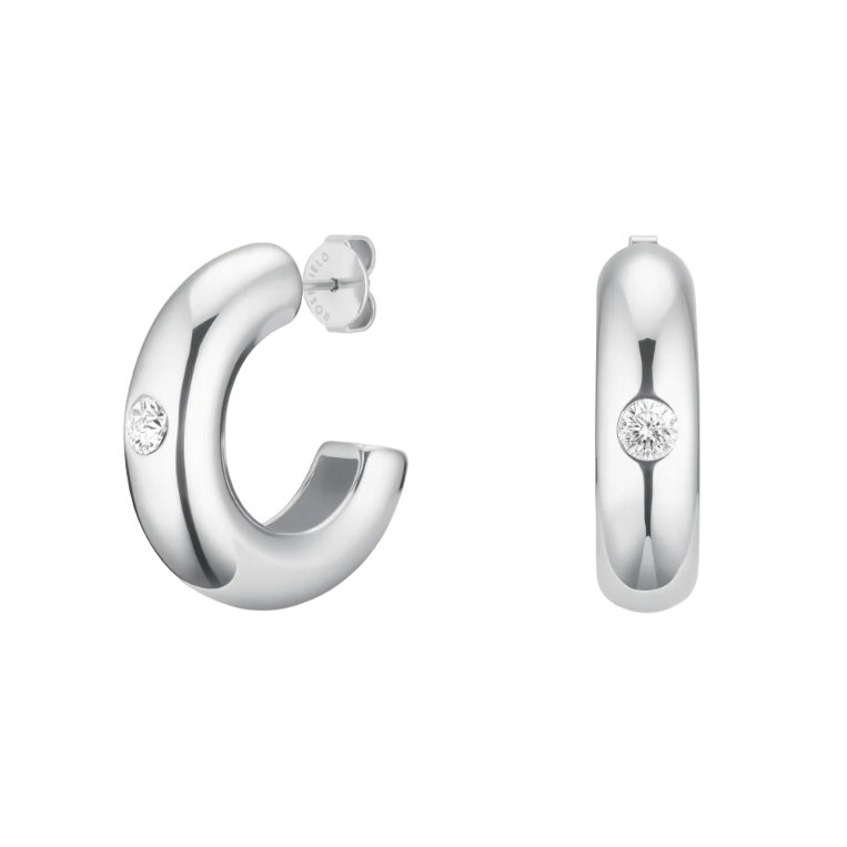 Rosefield Stylové ocelové kruhy s krystalem Solitaire JEBCS-J1201