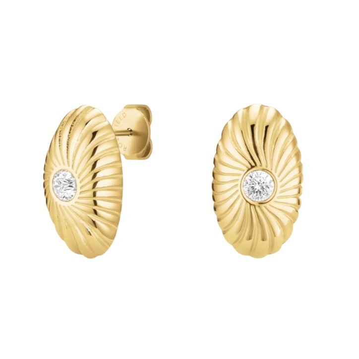 Rosefield Výrazné pozlacené náušnice Solitaire JEBTG-J1202