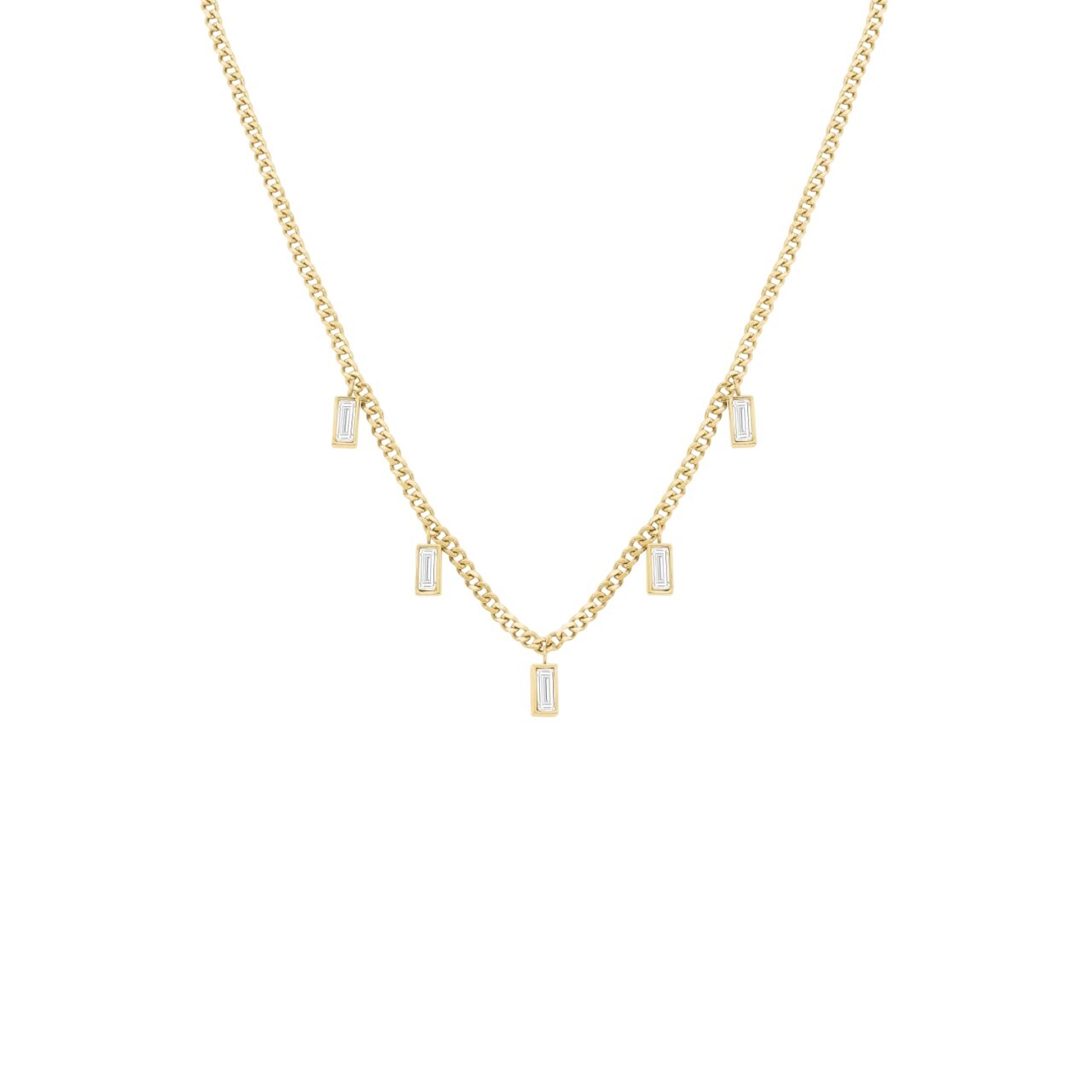Rosefield Pozlacený dámský náhrdelník s krystaly Obdélníky JNCDG-J1176