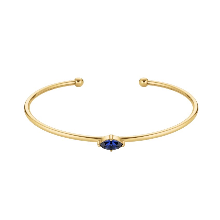 Rosefield Otevřený pevný náramek s modrým Swarovski krystalem JBMMG-J1241