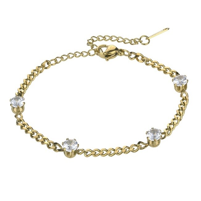 Marc Malone Pozlacený náramek s čirými zirkony Amelia MCB24032G