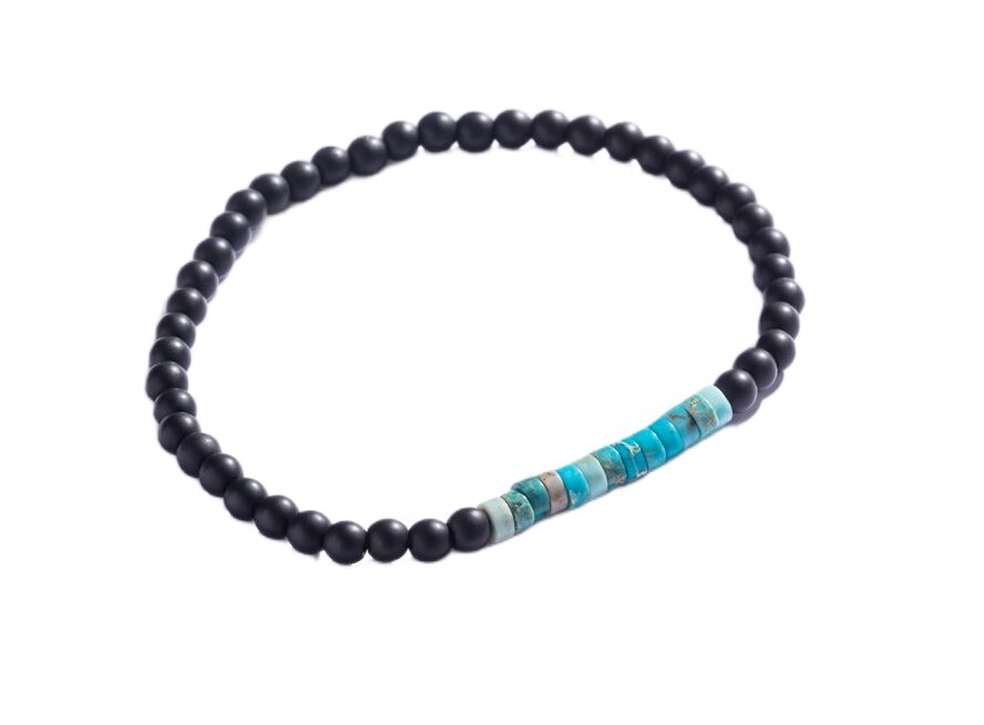 Marc Malone Korálkový náramek s tyrkysem pro muže MCGB5101