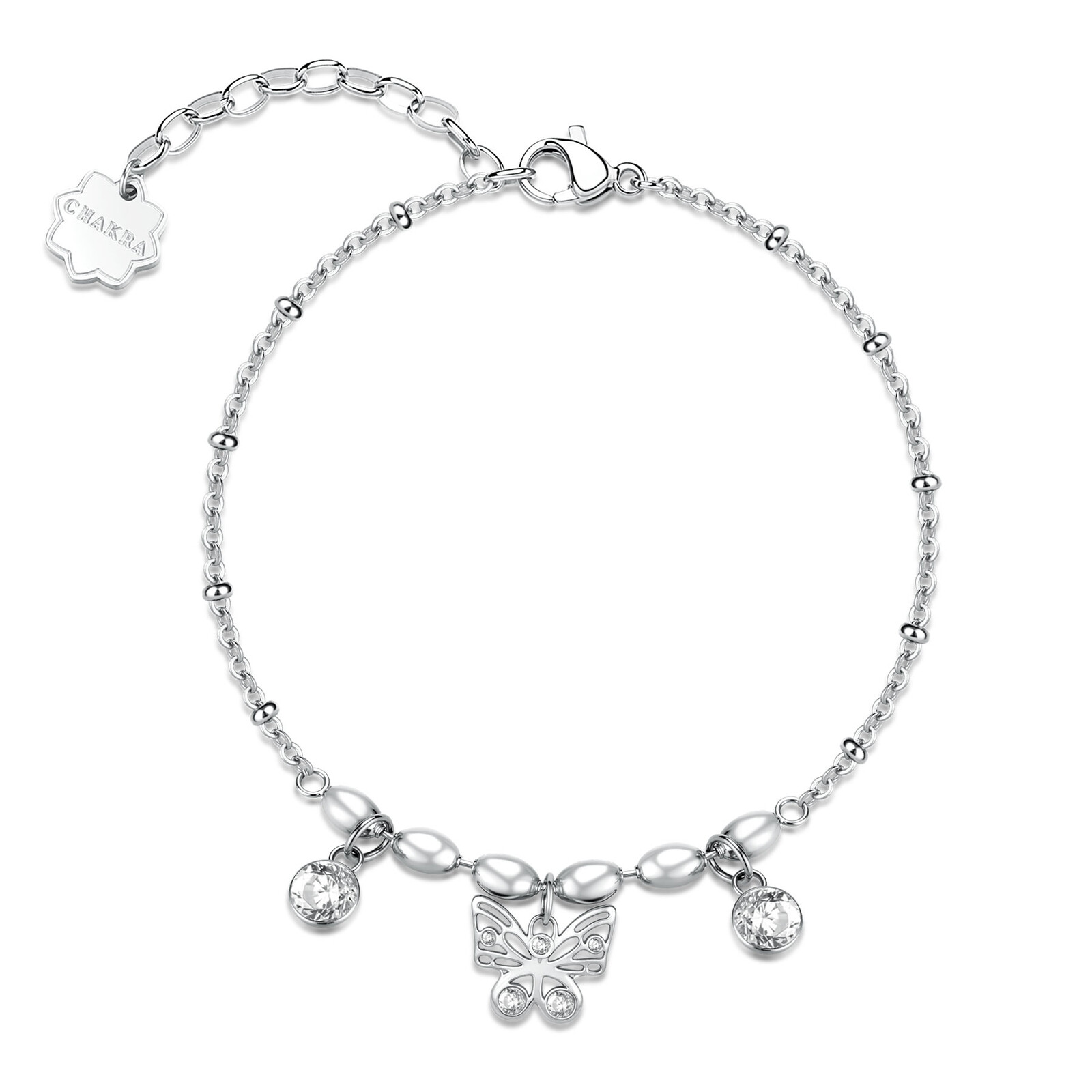 Brosway Elegantní ocelový náramek s přívěsky Motýl Chakra BHKB267