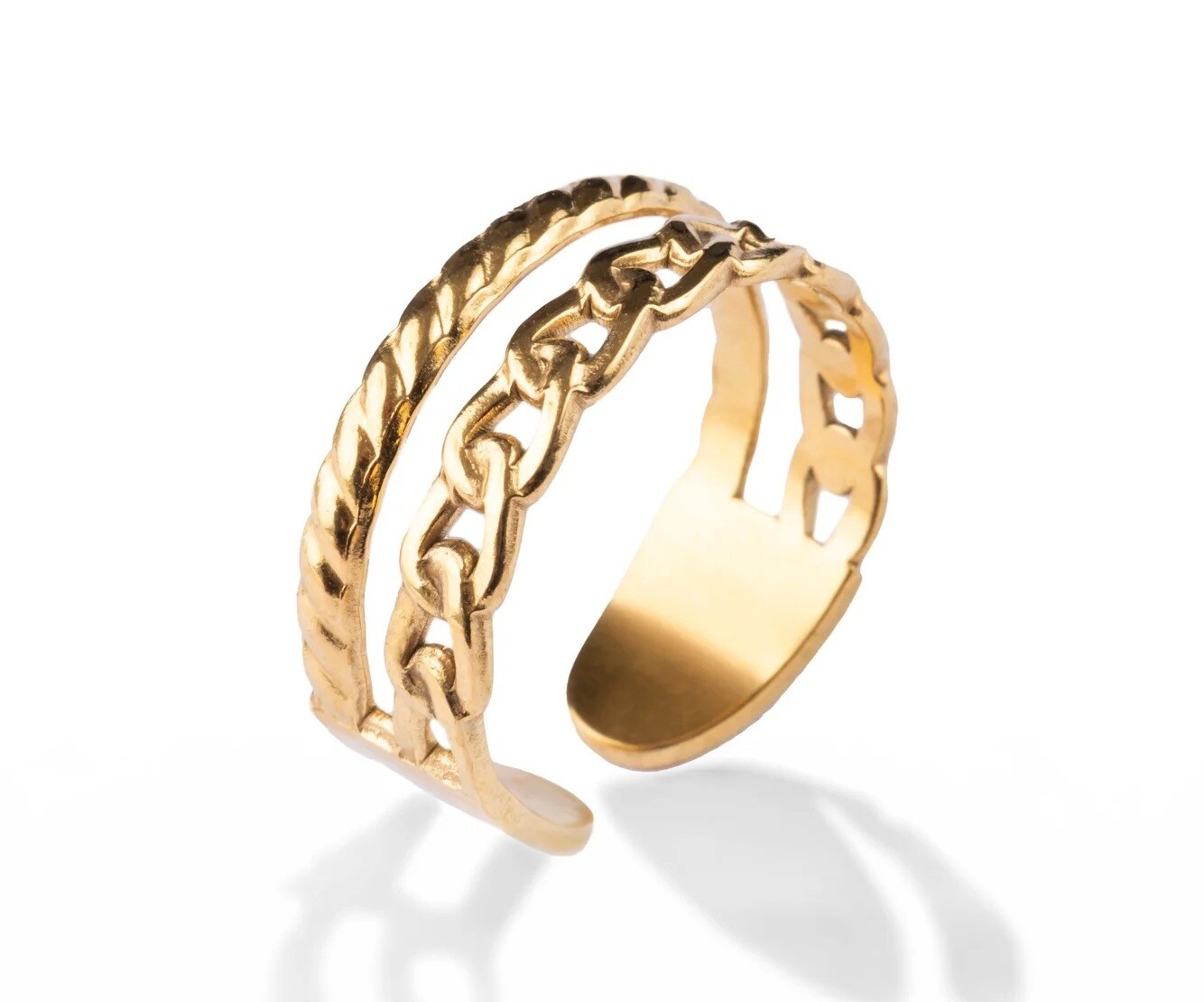 Marc Malone Rozdvojený pozlacený prsten Isari MCR250277G