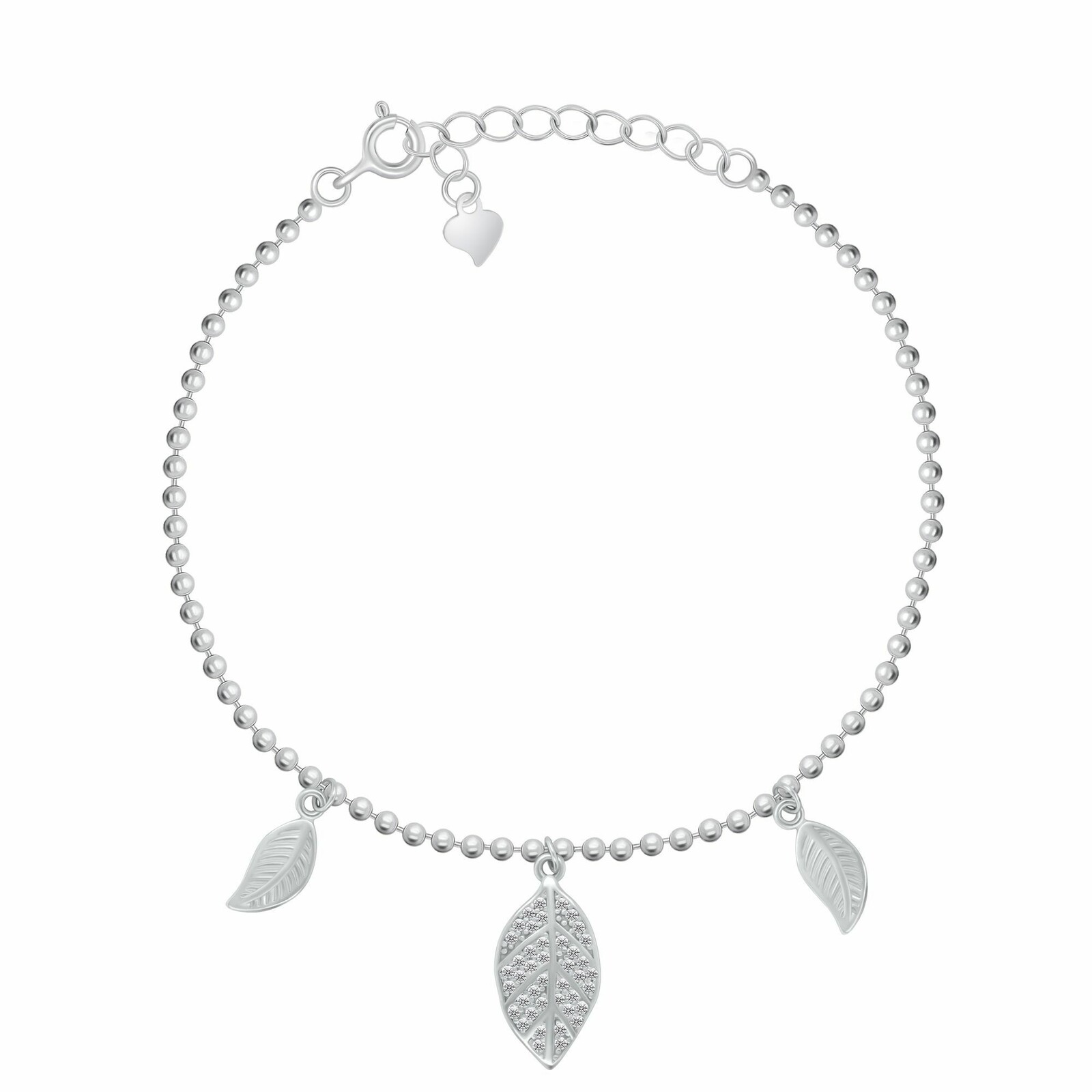 Brilio Silver Půvabný stříbrný náramek s lístky BRC248W