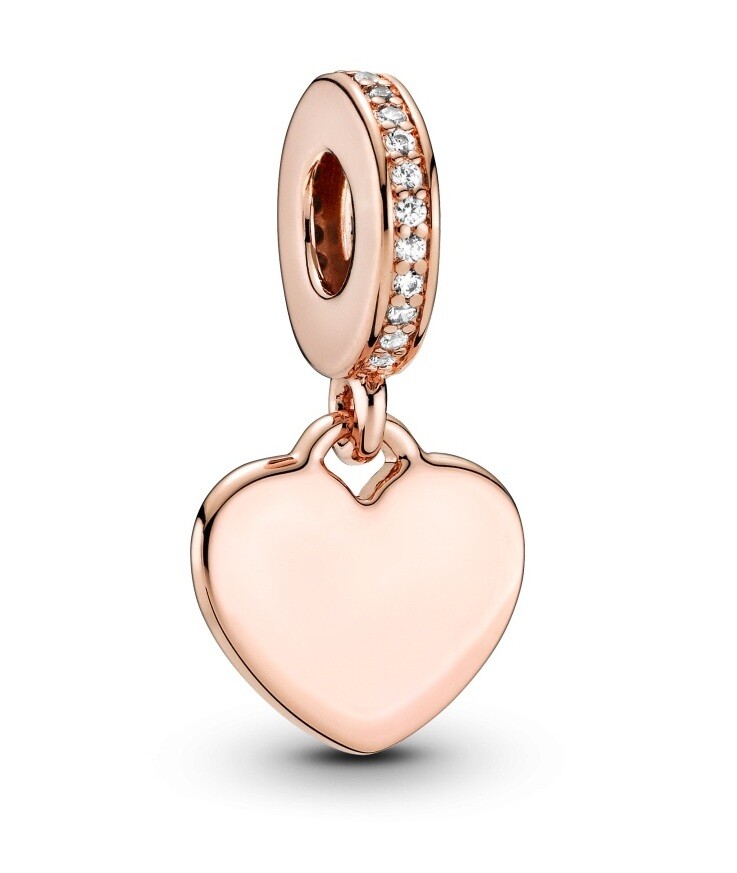 Pandora Pozlacený visací přívěsek Srdce Rose 788761C01