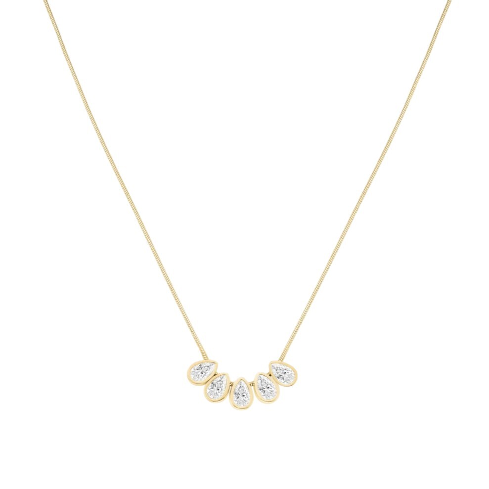 Rosefield Pozlacený dámský náhrdelník s krystaly Kapka JNCDG-J1177