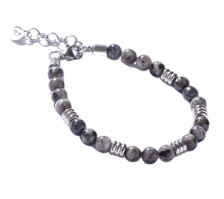 Marc Malone Pánský korálkový náramek s larvikitem MCGB5026