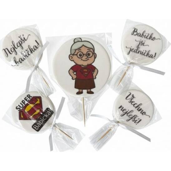 Cukrová dekorace  Super babička - I LOVE CAKES