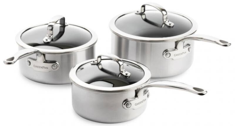 GreenPan PREMIERE 3 dílná sada omáčníků s poklicí, 16+18+20 cm CC003822-001