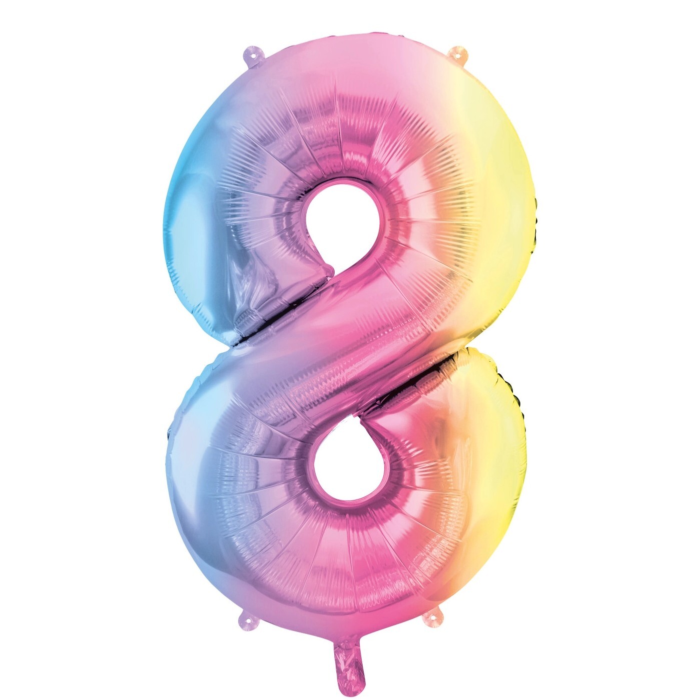 Balónek fóliový číslo 8 pastelově duhový 86 cm
