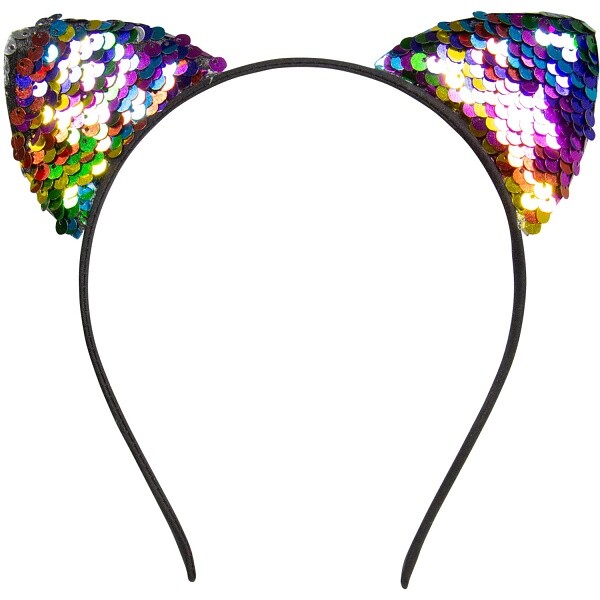 Čelenka kočičí ouška flitrová barevná