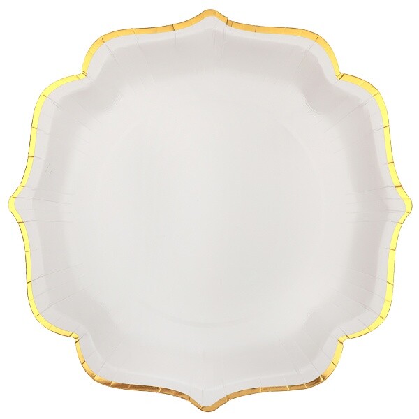 Talíře bílé se zlatým okrajem 27cm