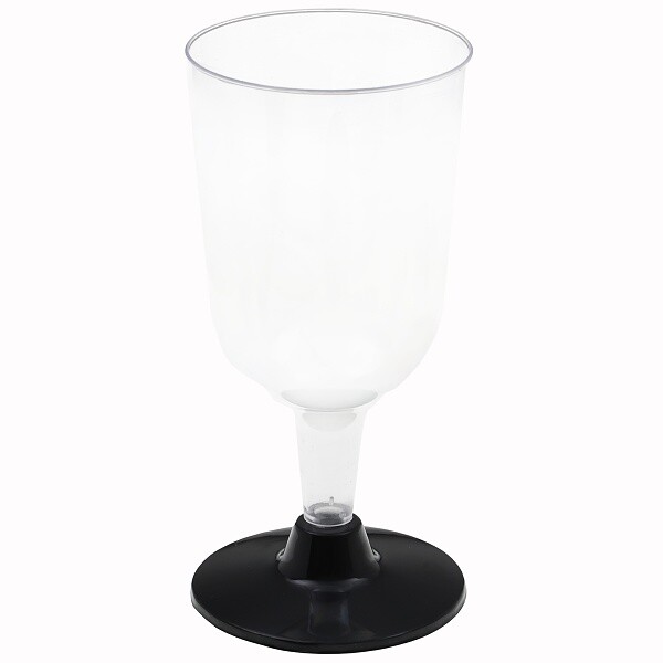 Sklenička na víno znovupoužitelná černá 200 ml