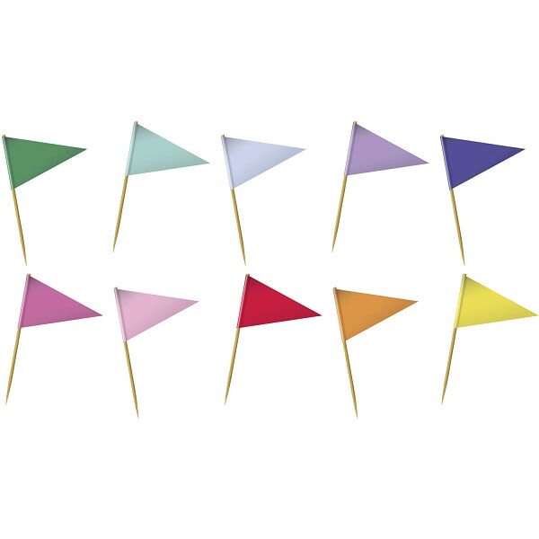 Zápichy vlaječky mix barev 10 ks